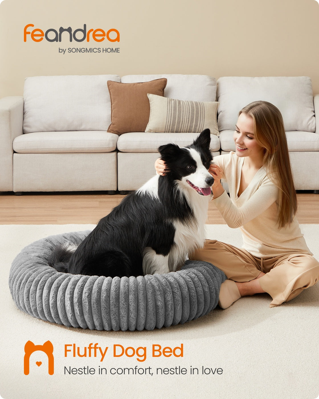 Dog Bed Small Cat Bed with Soft Padding 50 cm Dove Grey - image 26