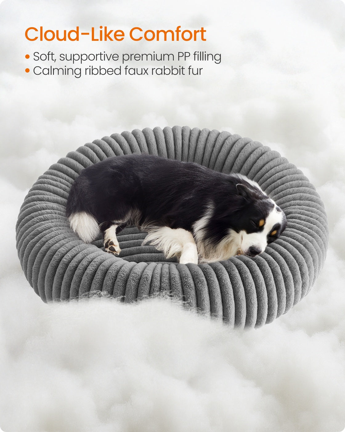 Dog Bed Small Cat Bed with Soft Padding 50 cm Dove Grey - image 27