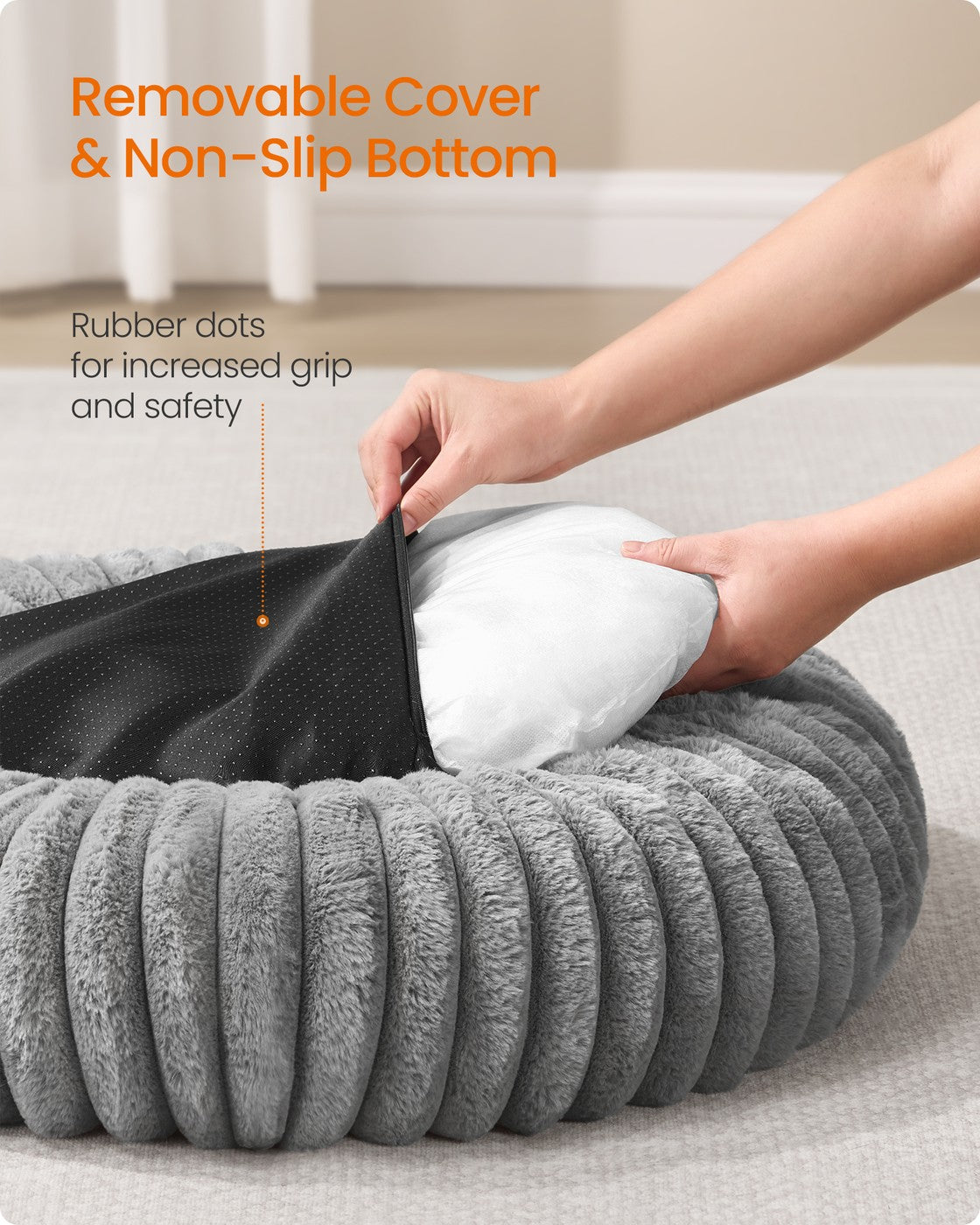 Dog Bed Small Cat Bed with Soft Padding 50 cm Dove Grey - image 29