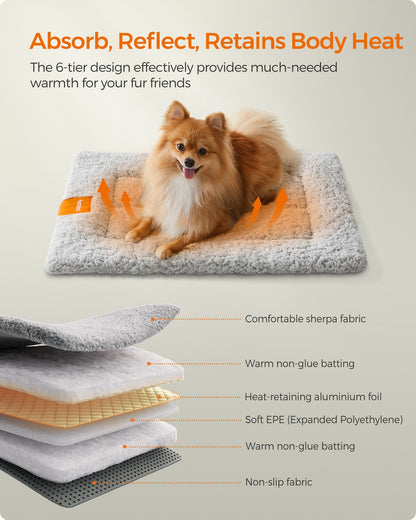 60 x 45 cm Warm Dog Cat Bed Dove Grey - image 3