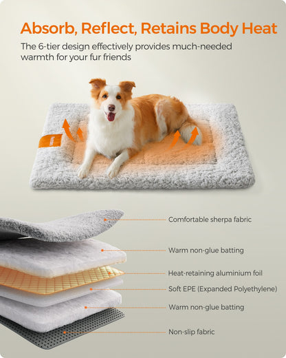 90 x 65 cm Warm Dog Cat Bed Dove Grey - image 3
