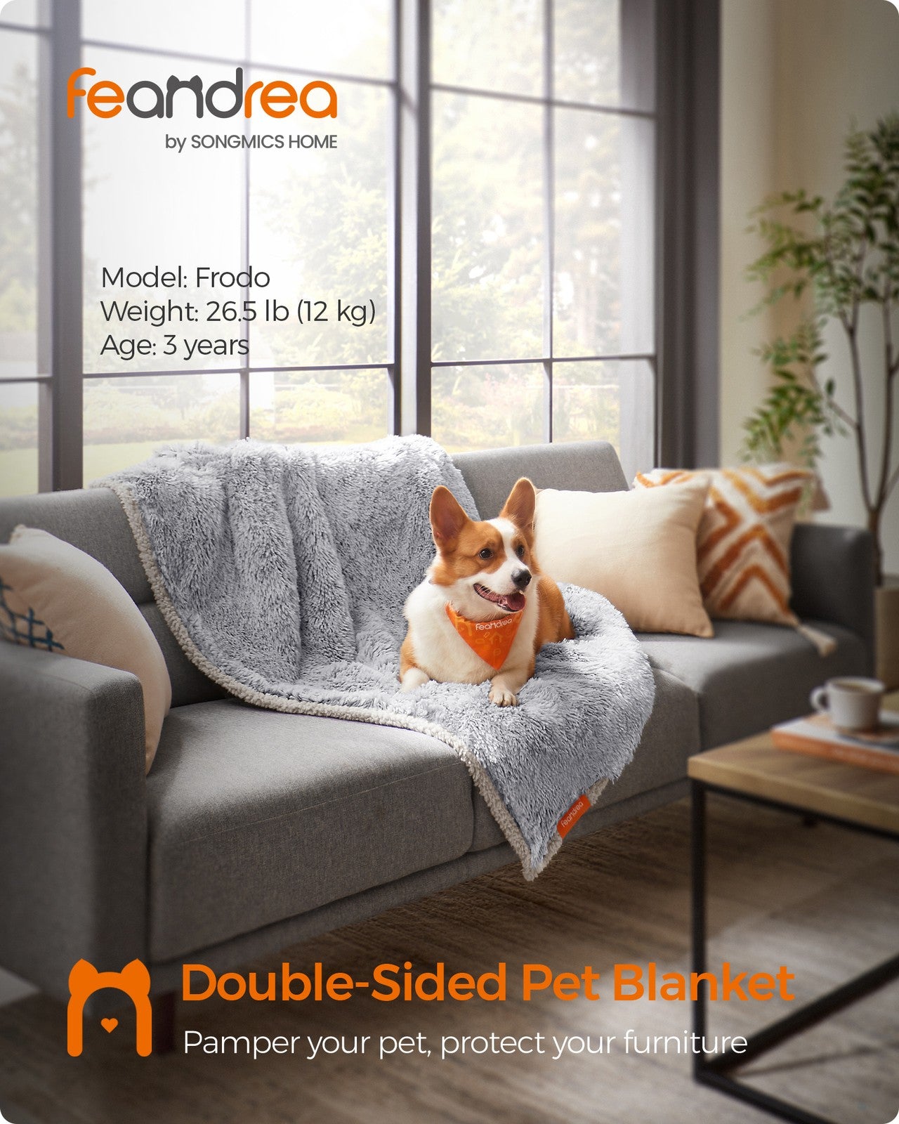 Waterproof Dog Blanket Grey Ombré M - image 9