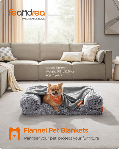 Pack of 3 Flannel Pet Blankets 60 x 40 cm Slate Grey - image 9
