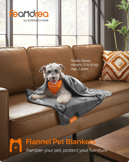 Pack of 3 Flannel Pet Blankets 60 x 40 cm Slate Grey - image 16