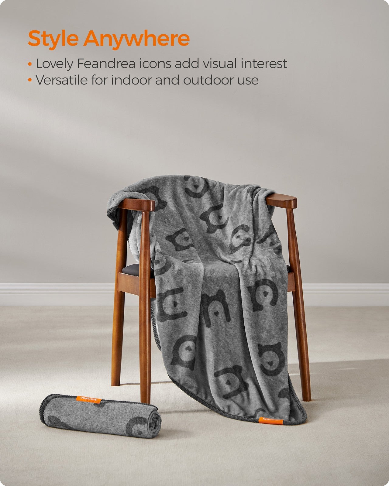 Pack of 3 Flannel Pet Blankets 60 x 40 cm Slate Grey - image 21