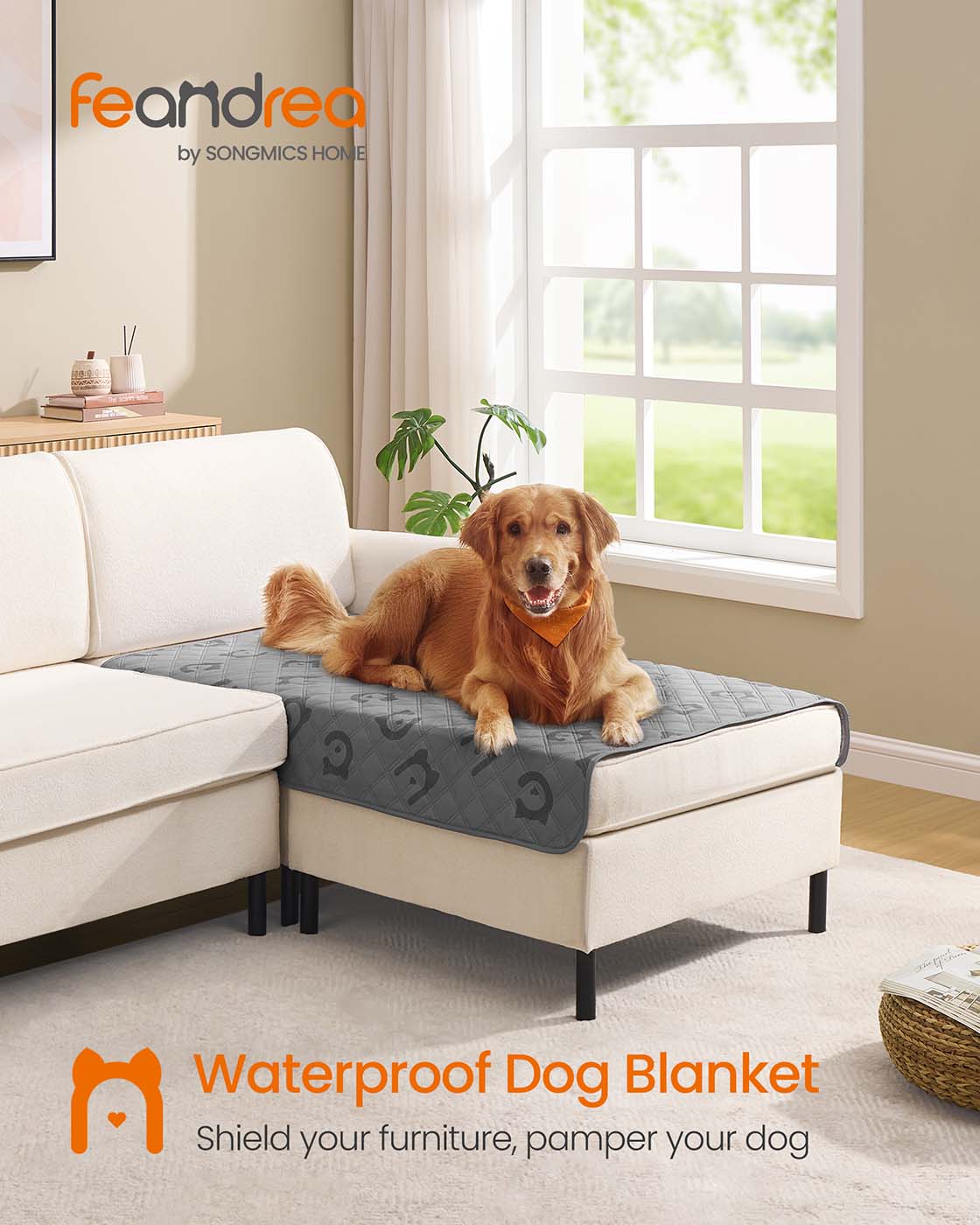 Waterproof Dog Blanket for Large Dogs 178 x 76 cm Dove Grey - image 14