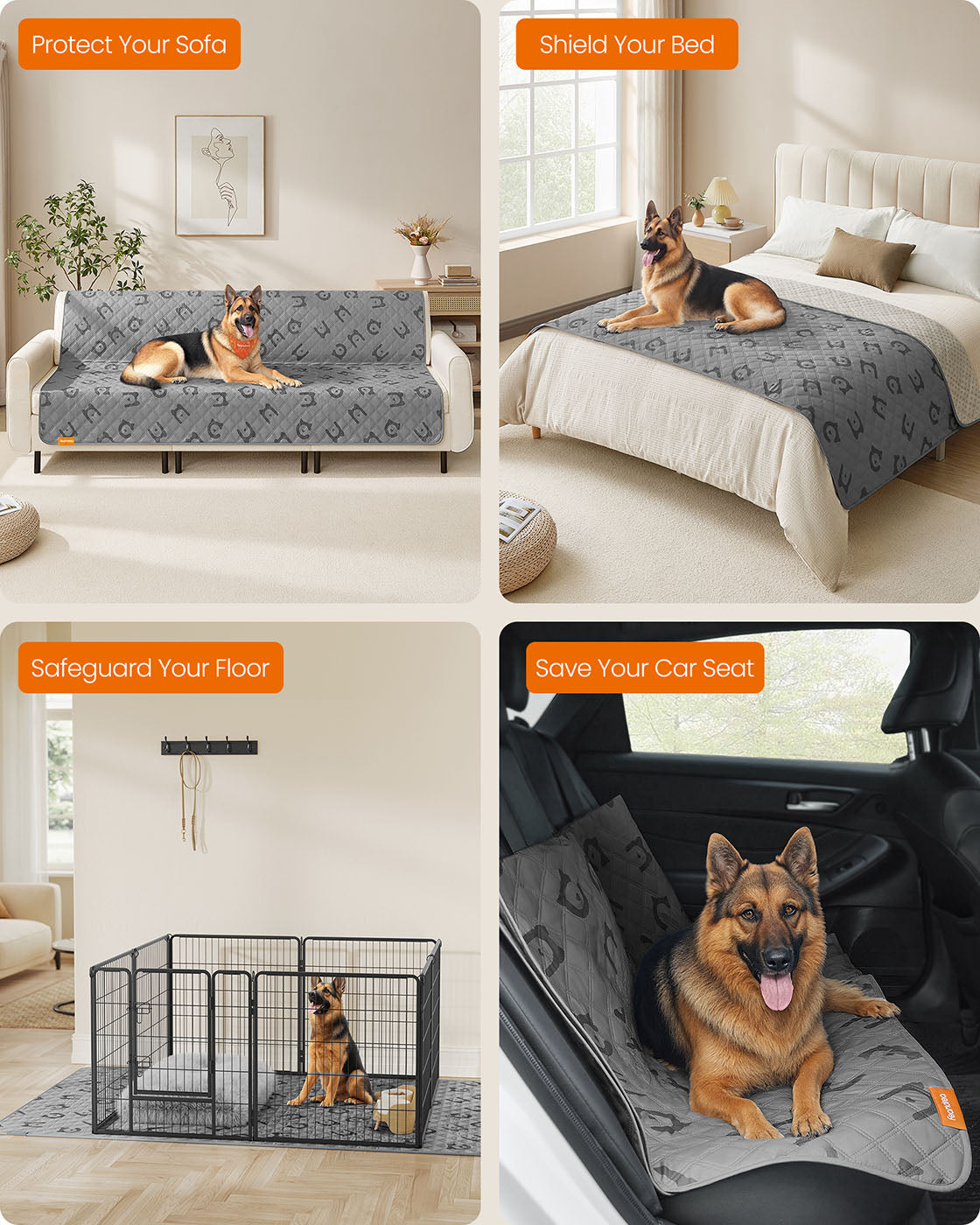 Waterproof Dog Blanket for Large Dogs 178 x 76 cm Dove Grey - image 10