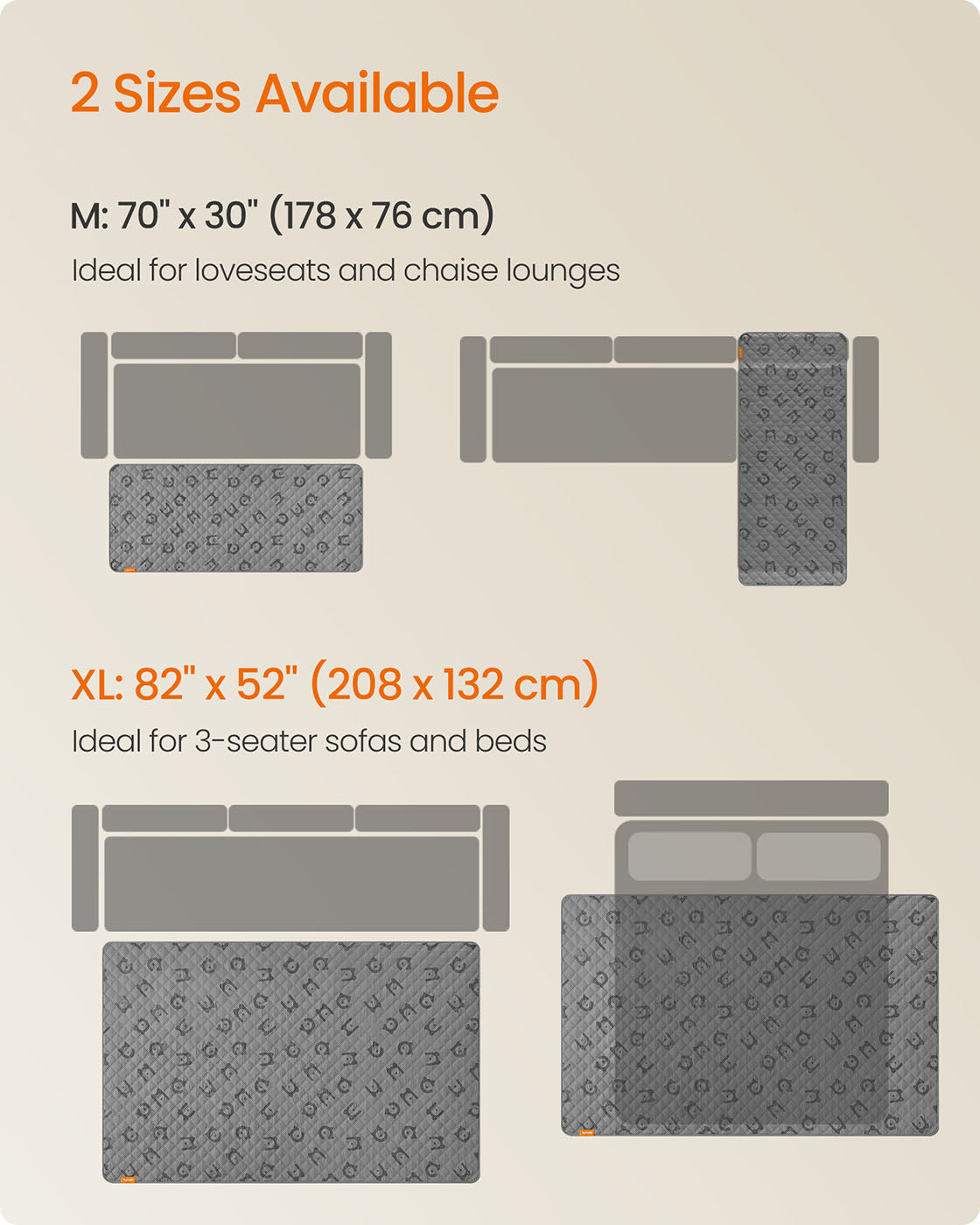 Waterproof Dog Blanket for Large Dogs 178 x 76 cm Dove Grey - image 12