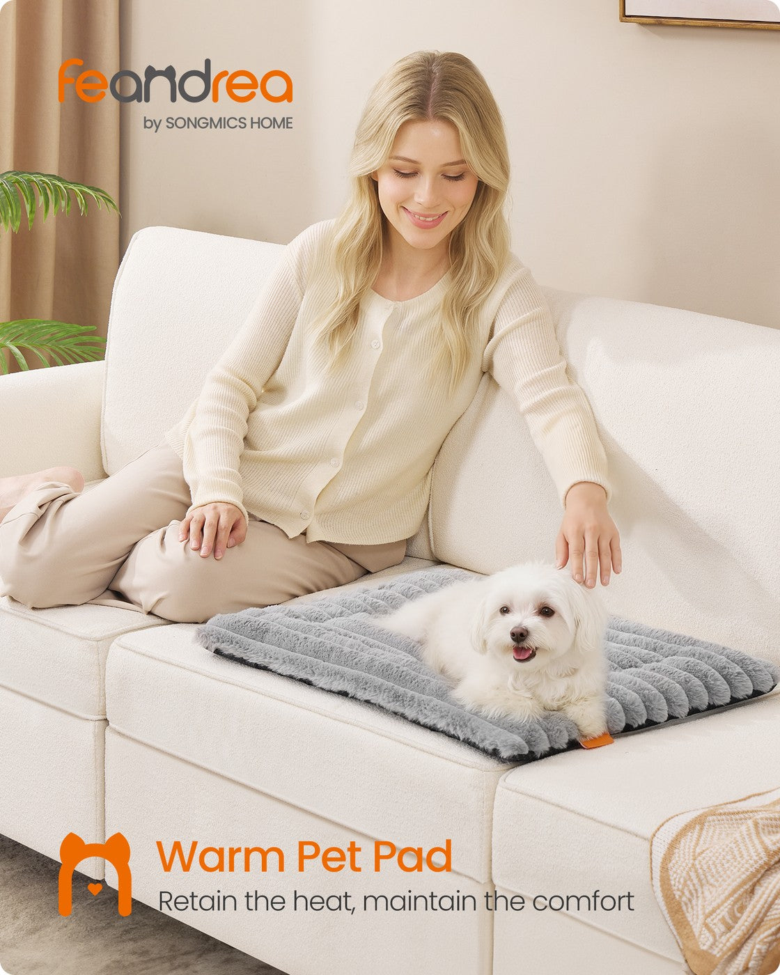 Dog Bed Mat 60 x 45 cm Pet Blanket for Dogs and Cats Dove Grey - image 2