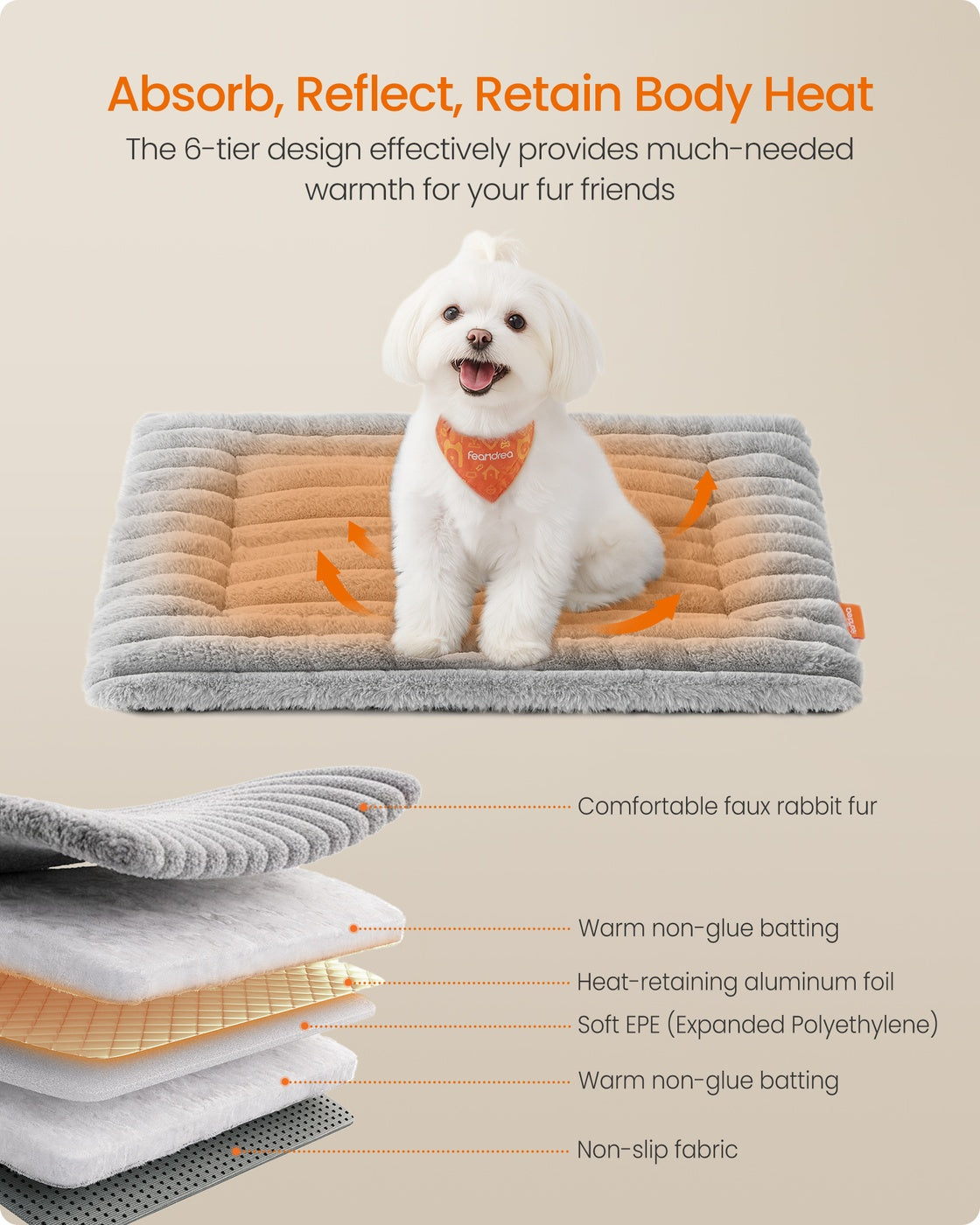 Dog Bed Mat 60 x 45 cm Pet Blanket for Dogs and Cats Dove Grey - image 3
