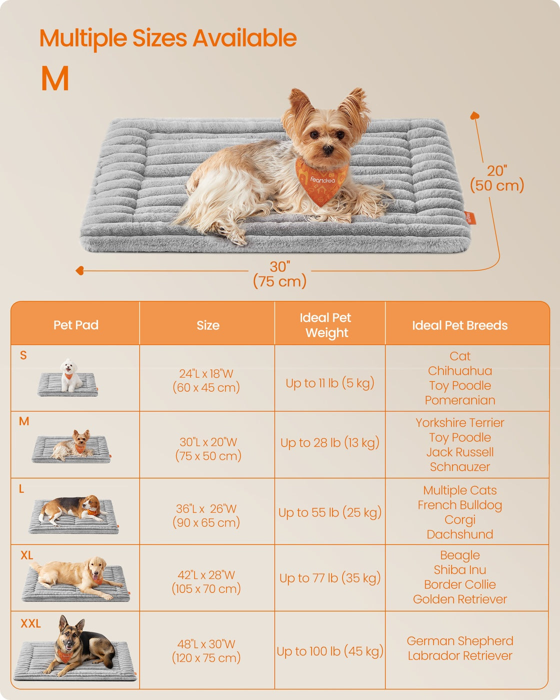 Dog Bed Mat 75 x 50 cm Pet Blanket for Dogs and Cats Dove Grey - image 6
