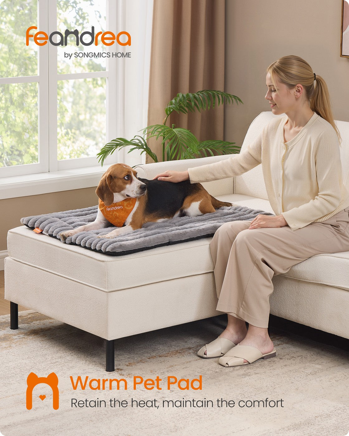 Dog Bed Mat 75 x 50 cm Pet Blanket for Dogs and Cats Dove Grey - image 8