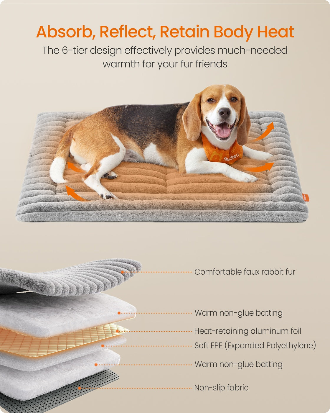 Dog Bed Mat 75 x 50 cm Pet Blanket for Dogs and Cats Dove Grey - image 9