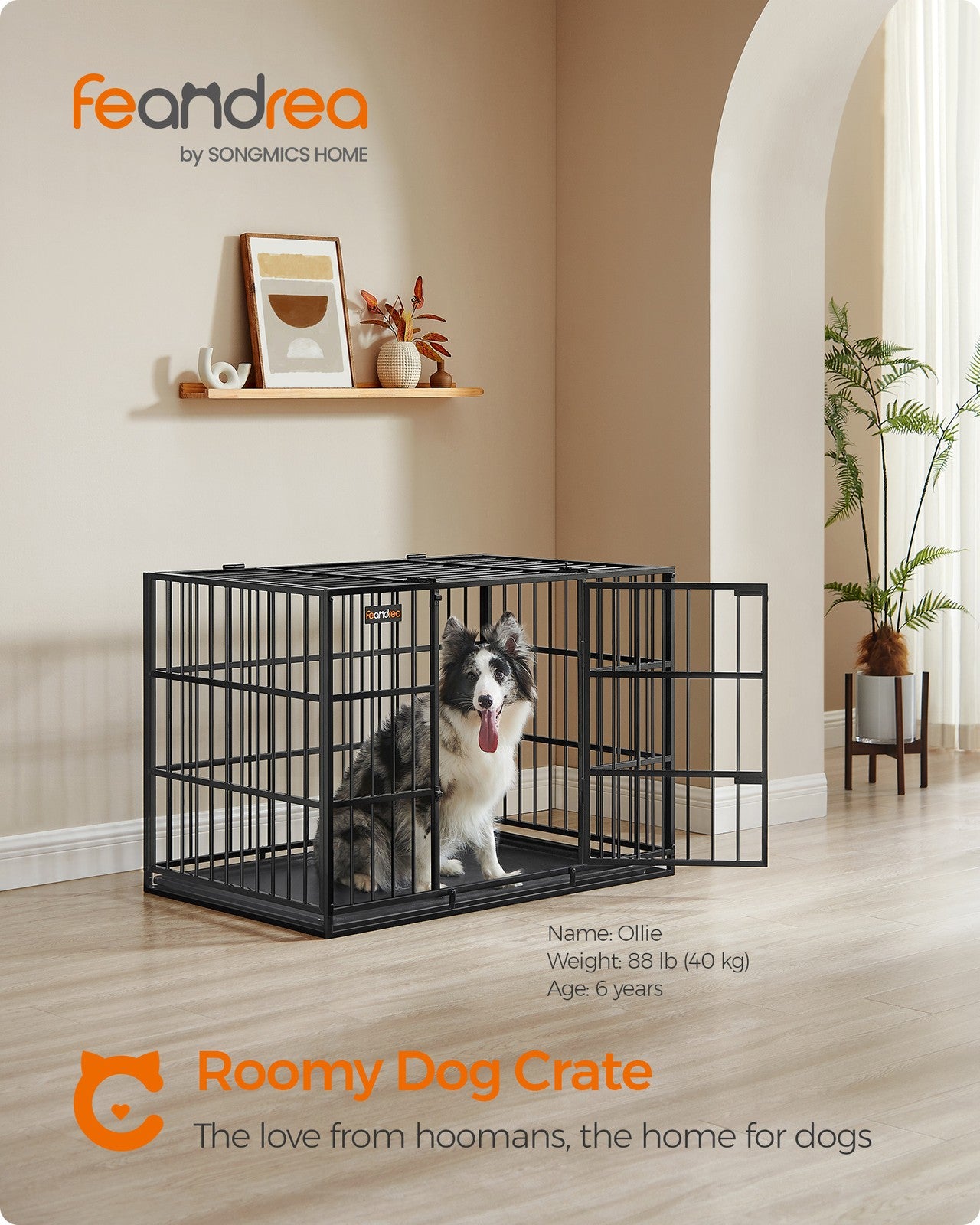 Heavy-Duty Dog Crate for Medium and Large Dogs Ink Black - image 2