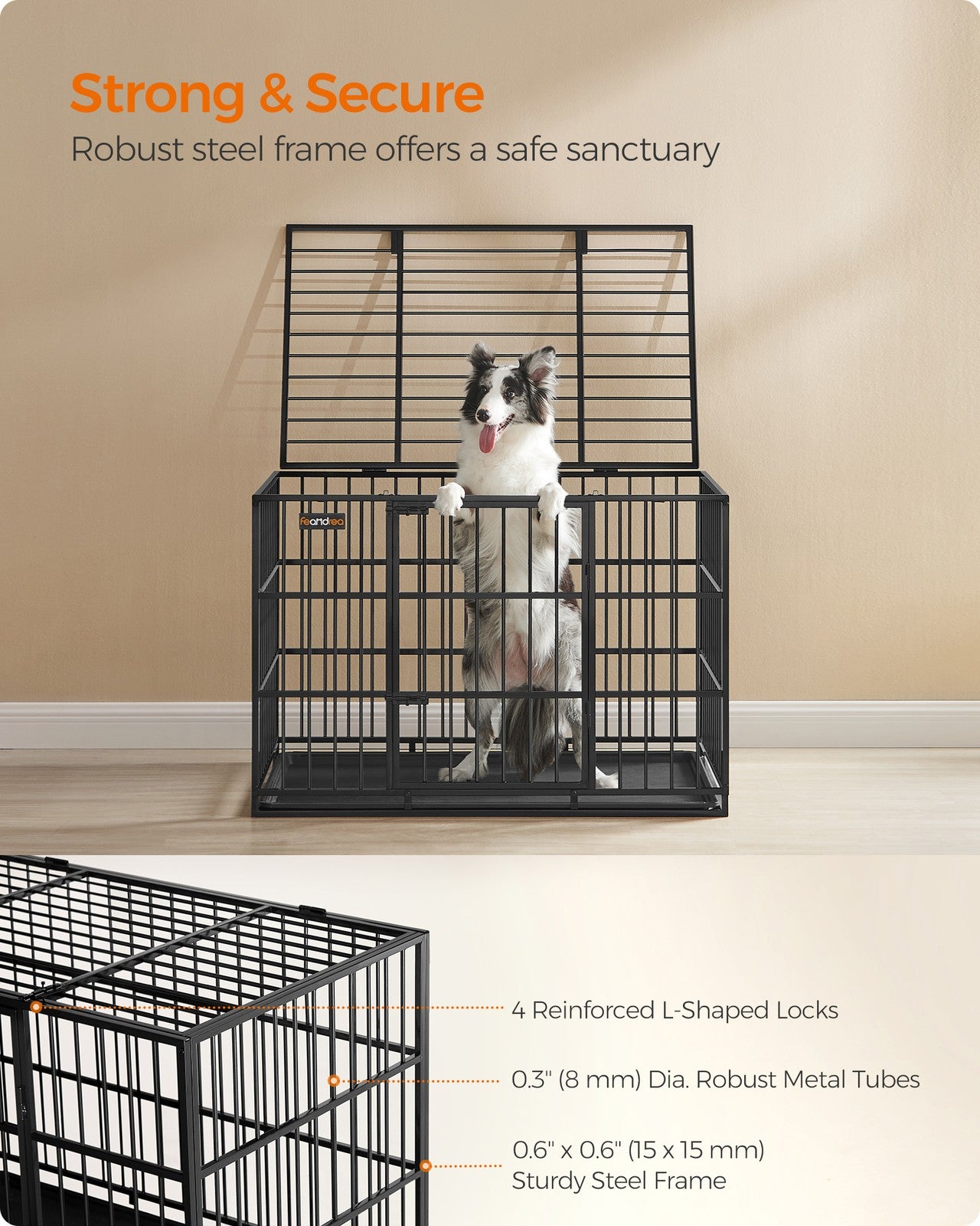 Heavy-Duty Dog Crate for Medium and Large Dogs Ink Black - image 3