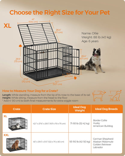 Heavy-Duty Dog Crate for Medium and Large Dogs Ink Black - image 4