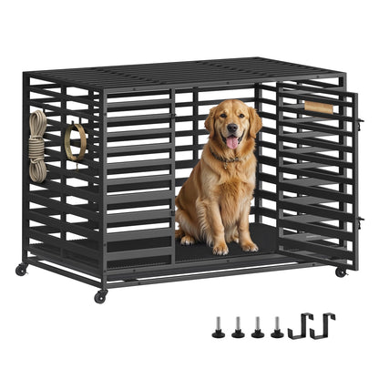 Heavy-Duty Dog Crate Cage for Large Dogs 107 x 70 x 82.5 cm Ink Black - image 7