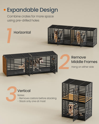 Heavy-Duty Dog Crate Cage for Large Dogs 107 x 70 x 82.5 cm Ink Black - image 10