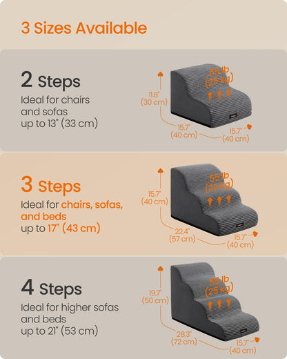 3-Step Dog Stairs Dog Steps for Bed Slate Grey - image 6