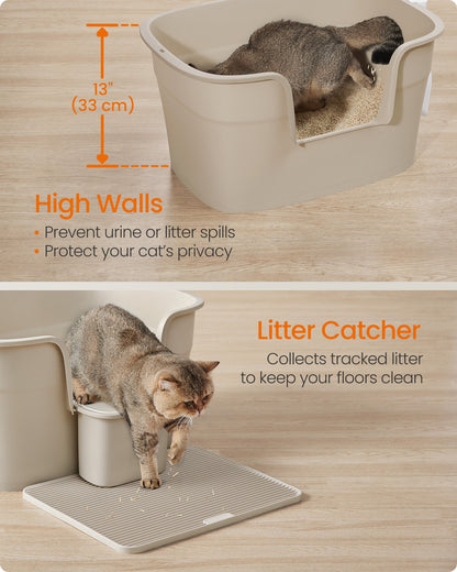 Cat Litter Box with Hide Sides Cappuccino - image 5