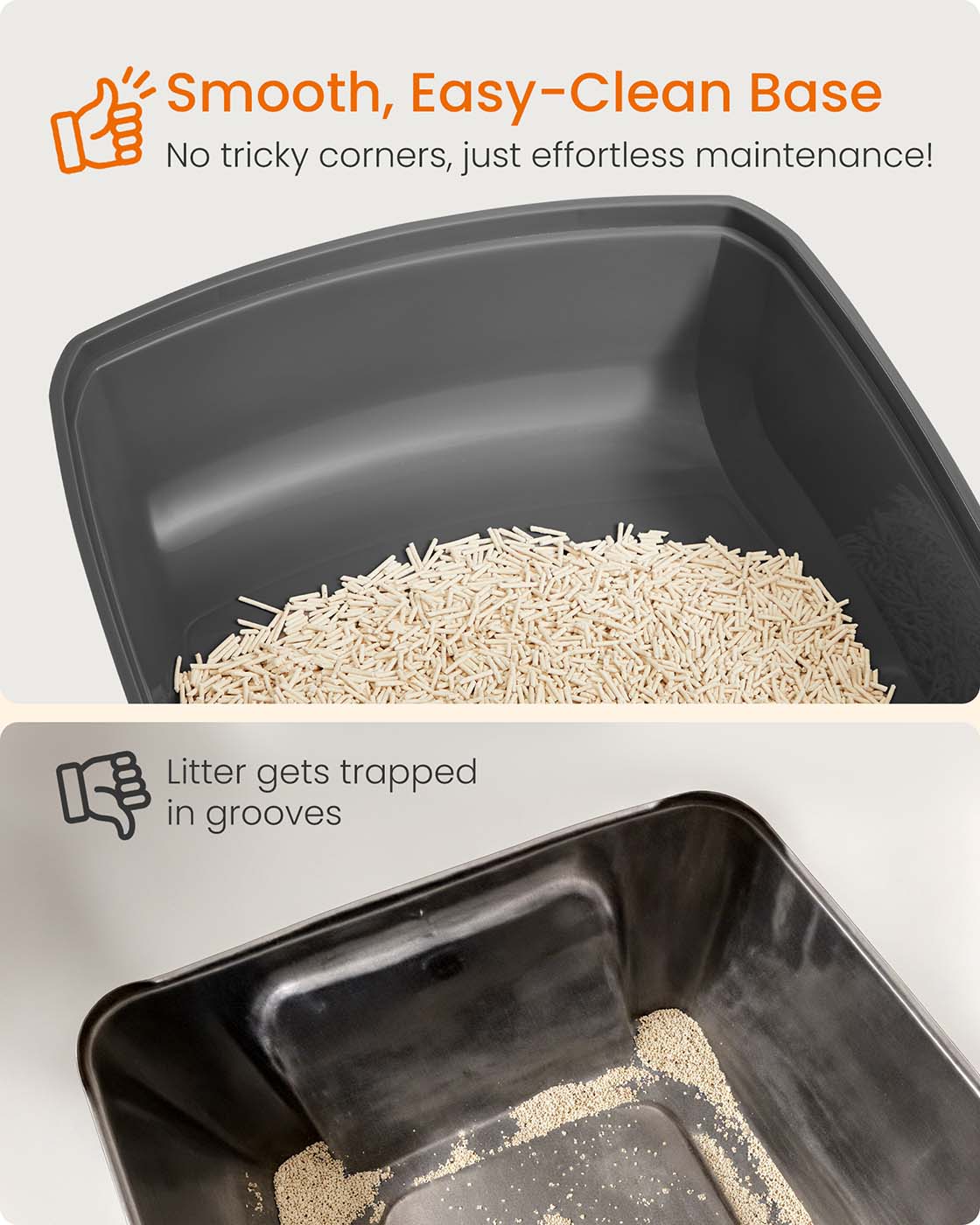 High sided open litter box with scoop for large cats and kittens - image 4