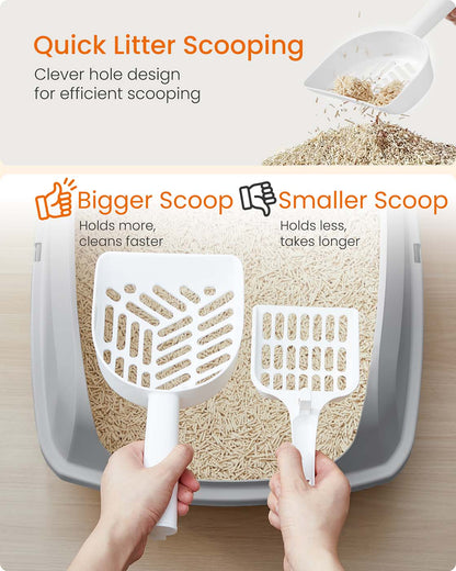 High sided open litter box with scoop for large cats and kittens - image 5