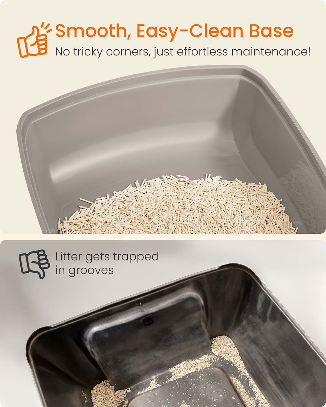 High sided open litter box with scoop for large cats and kittens - image 11