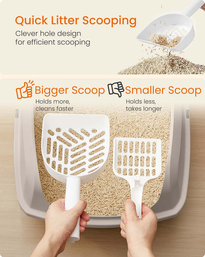 High sided open litter box with scoop for large cats and kittens - image 12