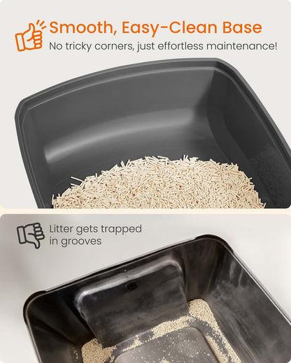 High sided open litter box with scoop for large cats and kittens - image 18