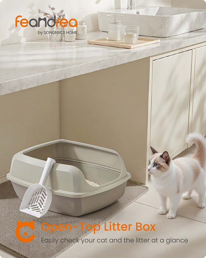 High sided open litter box with scoop for large cats and kittens - image 23