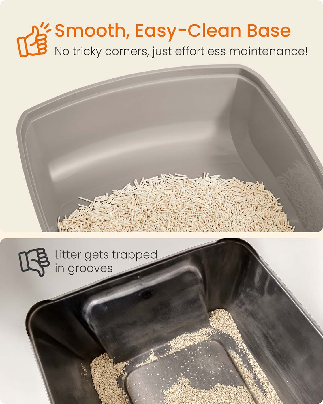 High sided open litter box with scoop for large cats and kittens - image 25