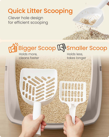 High sided open litter box with scoop for large cats and kittens - image 26