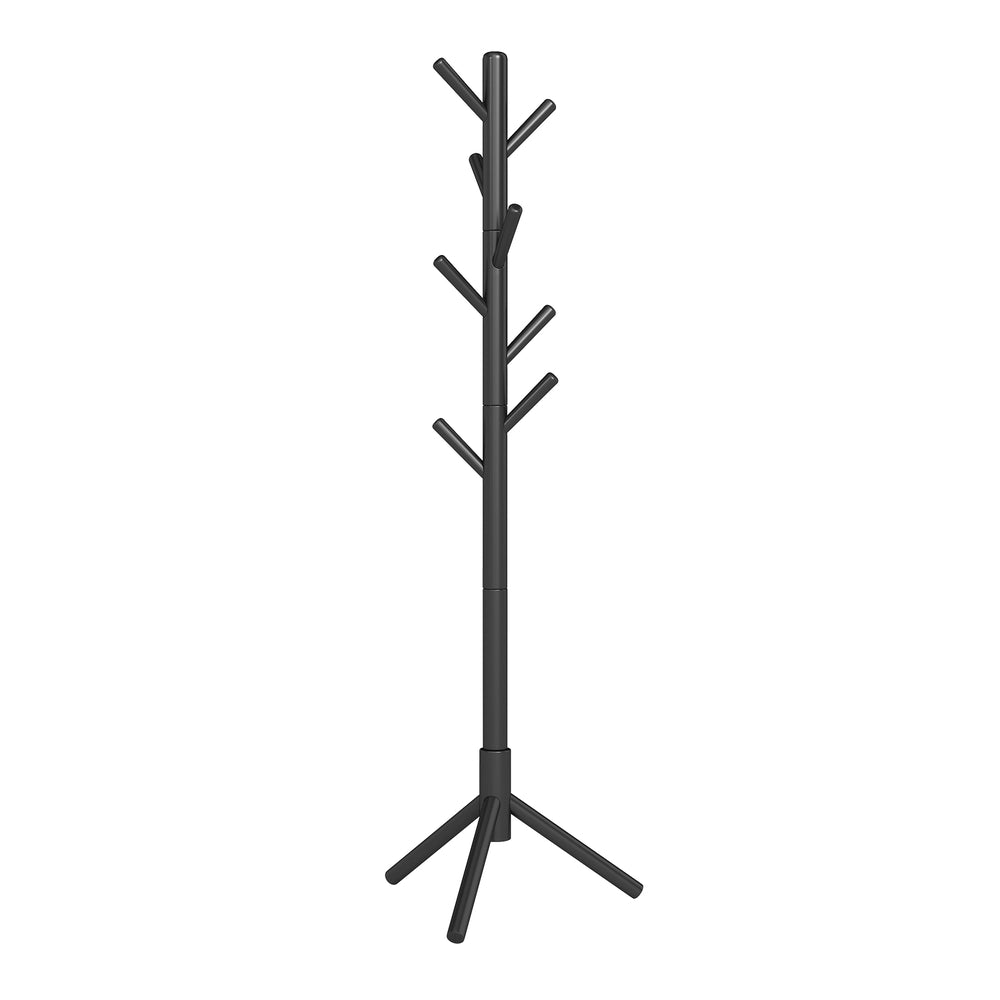 Standing Coat Rack, Solid Wood Tree-Shaped Coat Rack with 8 Hooks, 3 Height Options - image 12