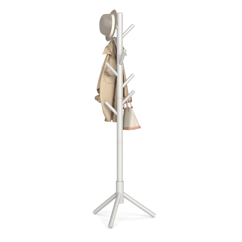 Standing Coat Rack, Solid Wood Tree-Shaped Coat Rack with 8 Hooks, 3 Height Options - image 25