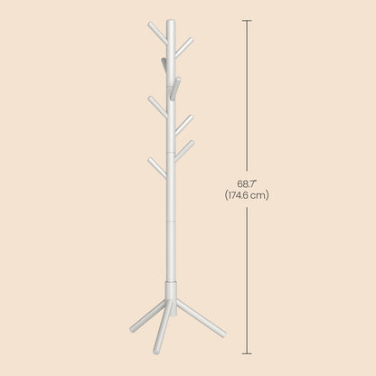 Standing Coat Rack, Solid Wood Tree-Shaped Coat Rack with 8 Hooks, 3 Height Options - image 26
