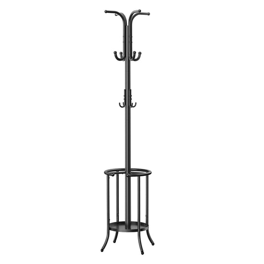 Coat Stand, Metal Coat Rack with 12 Hooks, 4 Legs - image 1