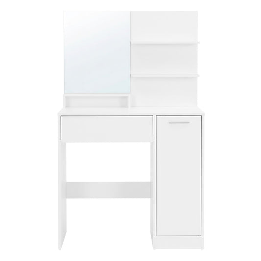 Vanity Table with Mirror, 1 Drawer, 2 Shelves - image 1