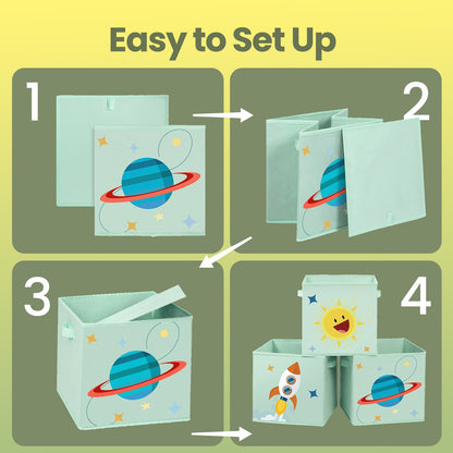 Set of 3 Storage Boxes, Toy Organiser Boxes, Foldable Storage Cubes - image 3