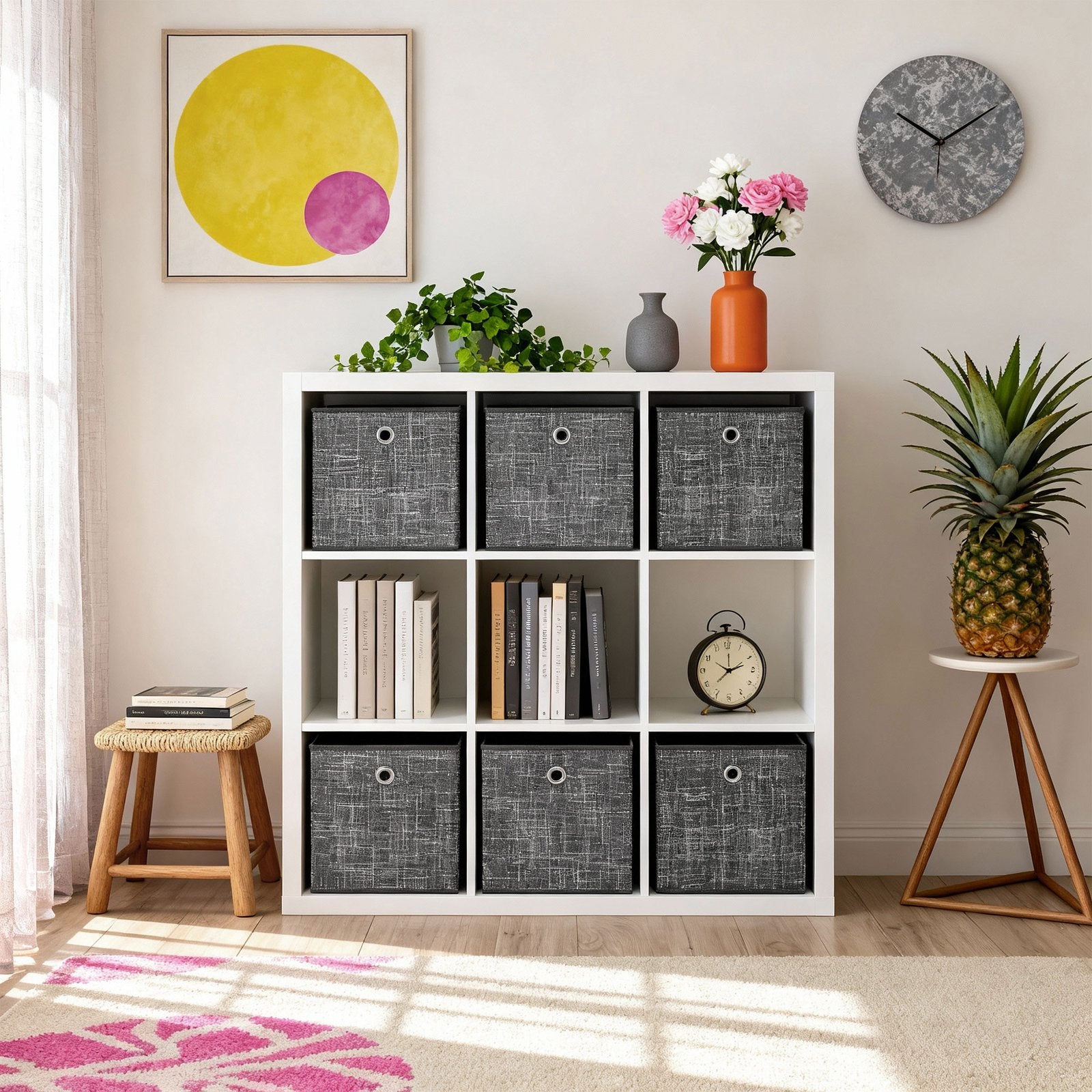 Foldable Storage Boxes, Set of 6 Fabric Boxes, 30 x 30 x 30 cm - image 9