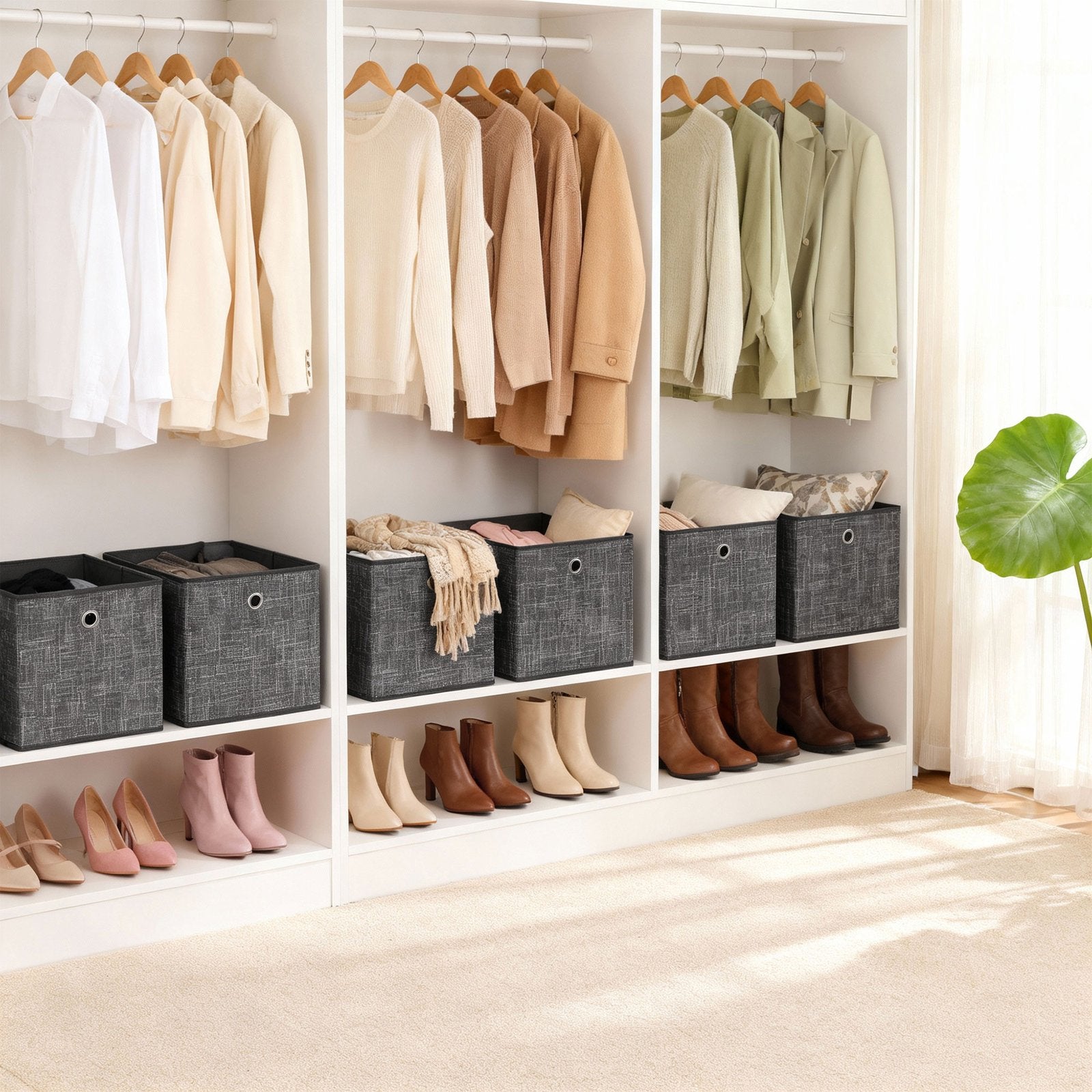 Foldable Storage Boxes, Set of 6 Fabric Boxes, 30 x 30 x 30 cm - image 10
