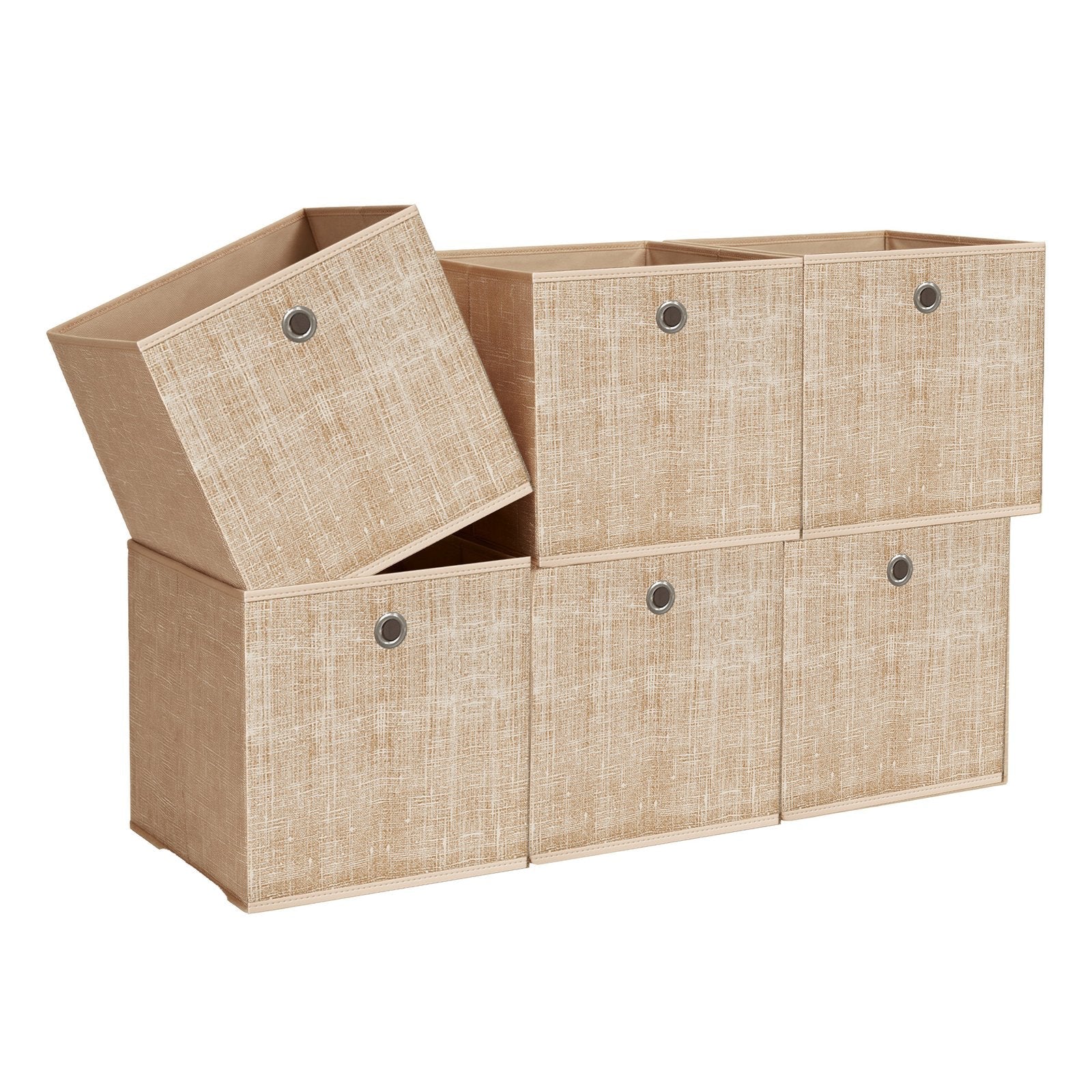 Foldable Storage Boxes, Set of 6 Fabric Boxes, 30 x 30 x 30 cm - image 1