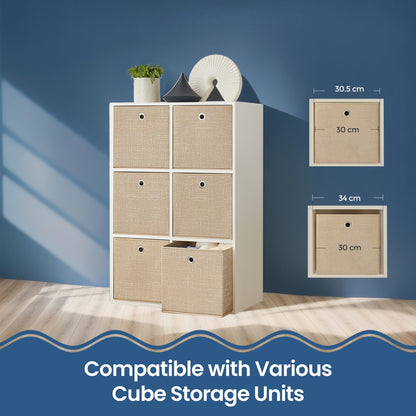 Foldable Storage Boxes, Set of 6 Fabric Boxes, 30 x 30 x 30 cm - image 3