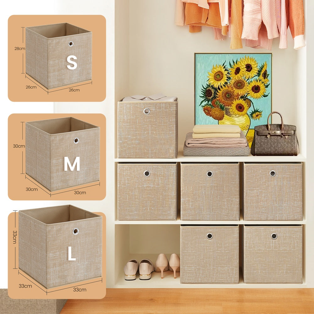 Foldable Storage Boxes, Set of 6 Fabric Boxes, 30 x 30 x 30 cm - image 4