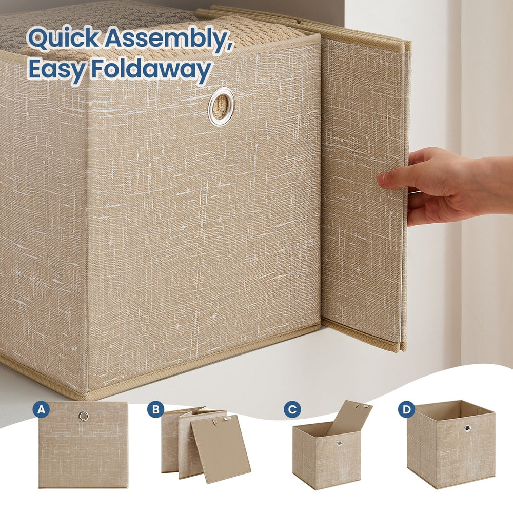 Foldable Storage Boxes, Set of 6 Fabric Boxes, 30 x 30 x 30 cm - image 5