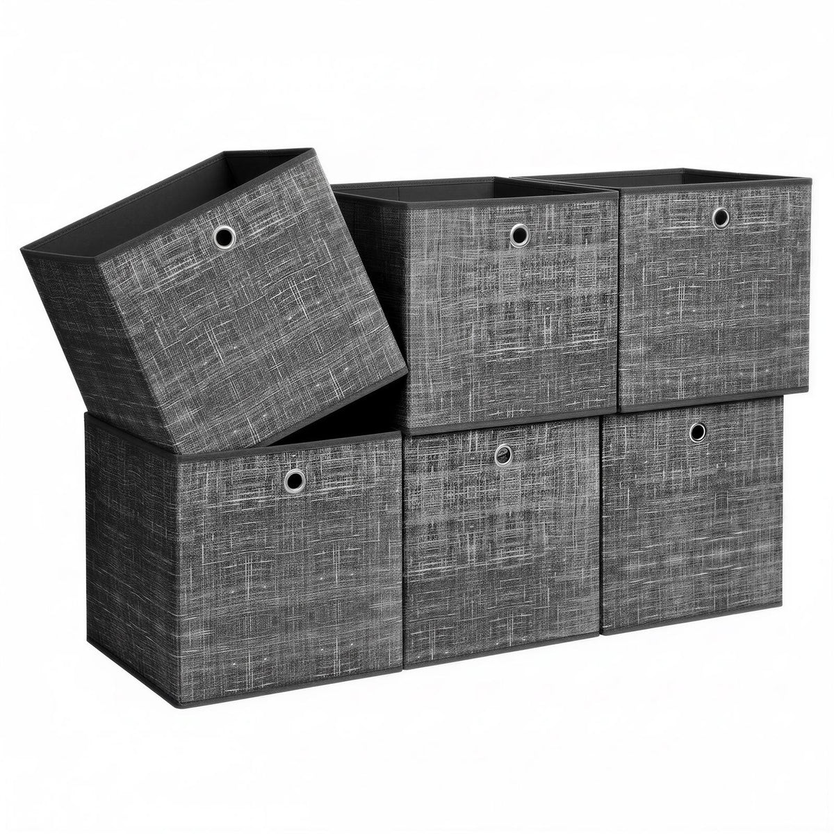 Storage Boxes, Set of 6, Non-Woven Fabric Organiser Boxes with Handle - image 1