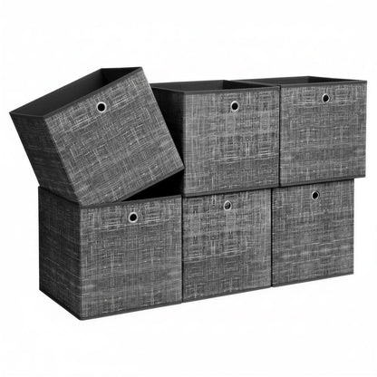 Storage Boxes, Set of 6, Non-Woven Fabric Organiser Boxes with Handle - image 1
