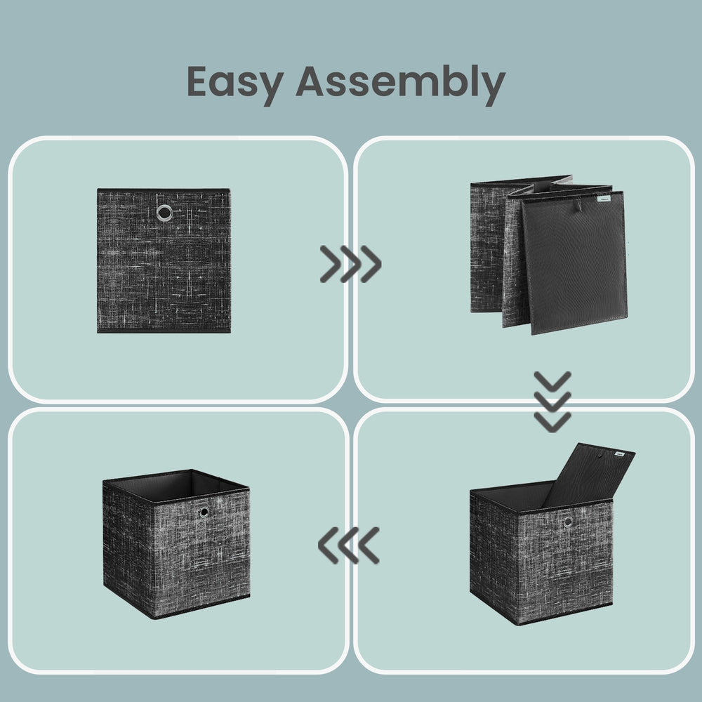 Storage Boxes, Set of 6, Non-Woven Fabric Organiser Boxes with Handle - image 2