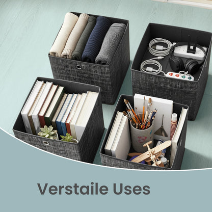 Storage Boxes, Set of 6, Non-Woven Fabric Organiser Boxes with Handle - image 9
