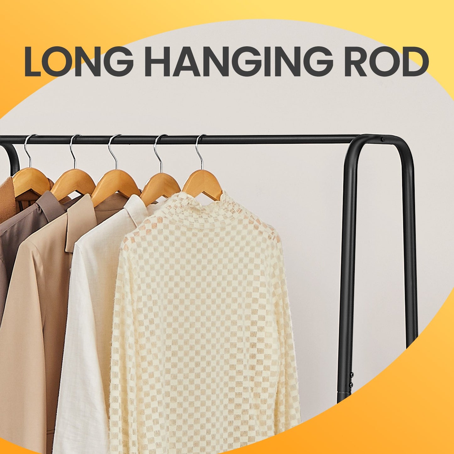 Garment Rack with 5-Tier Shelves, Clothes Storage Rack, 6 Hooks, for Living Room or Bedroom, Brown and Black - image 15