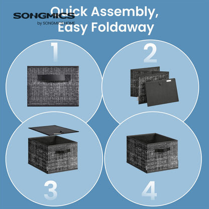 30 cm High Collapsible Storage Boxes Set of 3 Cattail Grey - image 11